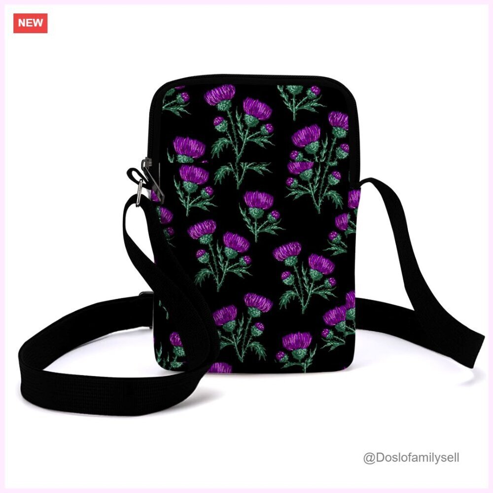 Crossbody Bag with Adjustable Strap, Linen and Cotton Fabric